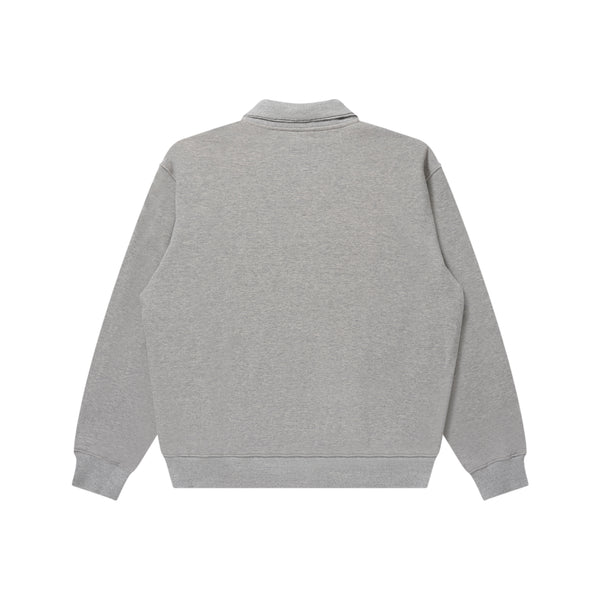 BARBED WIRE LOGO KOBE TERRY HALF ZIP SWEAT HEATHER GRAY