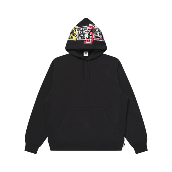 ASSORTED LABELS EMBROIDERED HOODIE BLACK