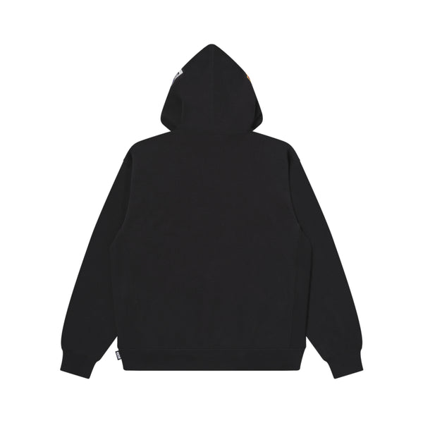 ASSORTED LABELS EMBROIDERED HOODIE BLACK