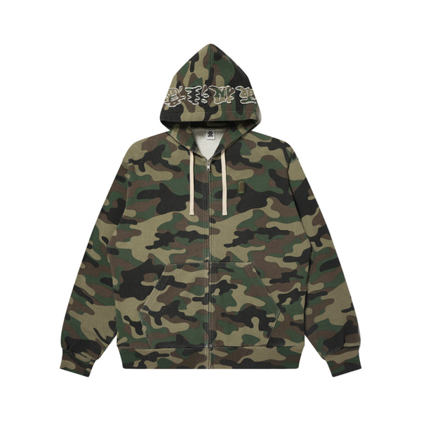 HWC WASHED CAMO ZIP HOODIE