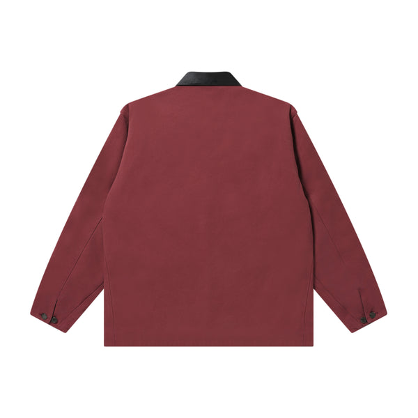 LEATHER PATCHED DUCK JACKET BURGUNDY