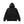 LEATHER PATCH PU HOODED JACKET BLACK