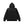 LEATHER PATCH PU HOODED JACKET BLACK