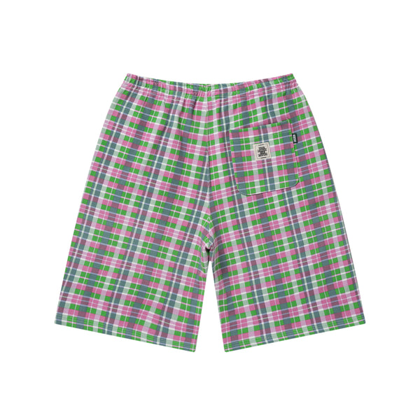 BIG B CHECKED BAGGY SWEAT SHORTS PINK