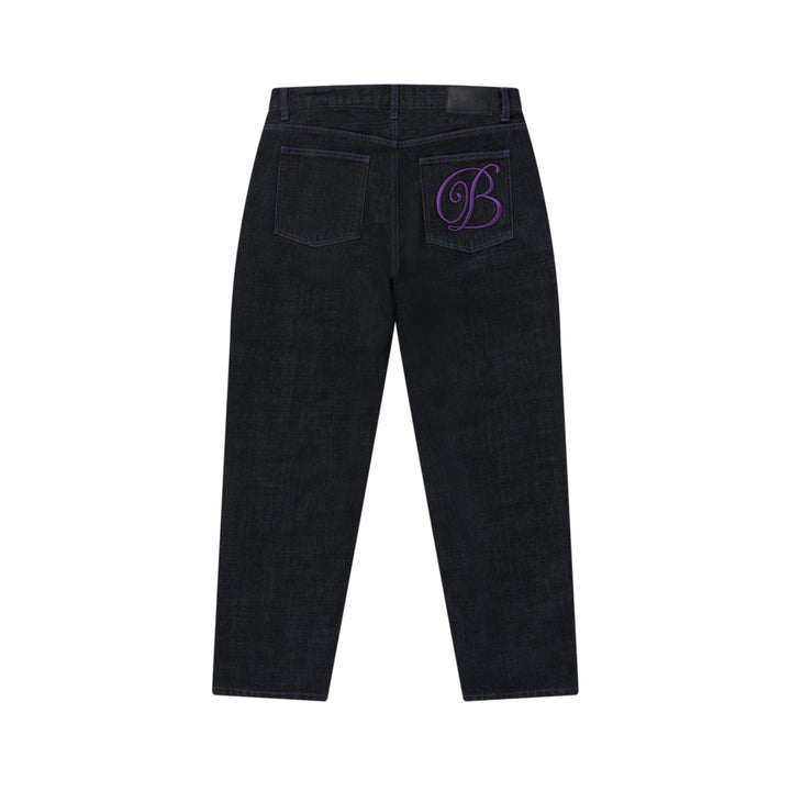 B EMBLEM DENIM PANTS DARK INDIGO