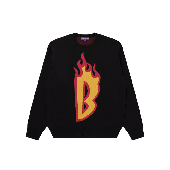 FLAMING B LOGO KNIT SWEATER BLACK