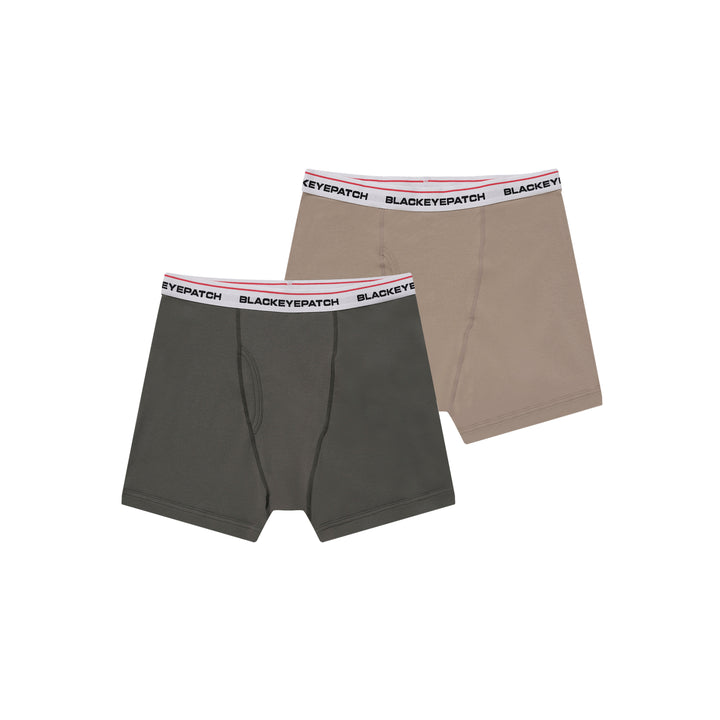 BASIC BOXERS OLIVE/BEIGE