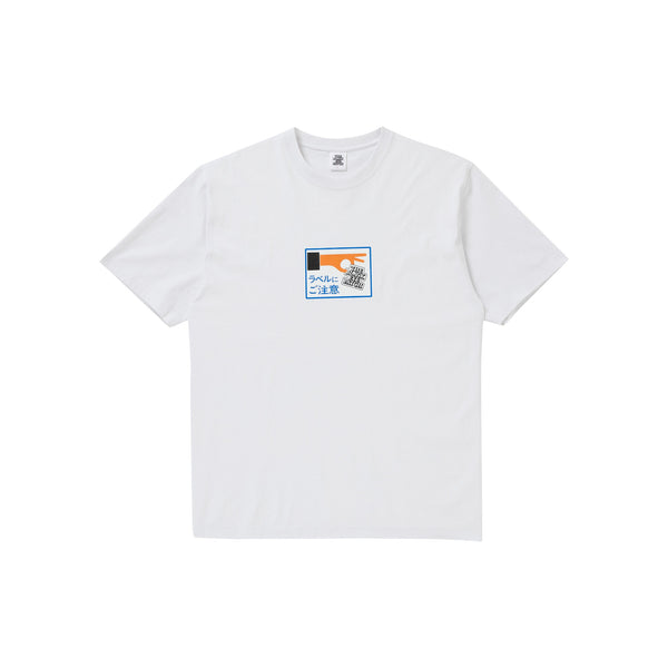 LABEL CAUTION TEE WHITE