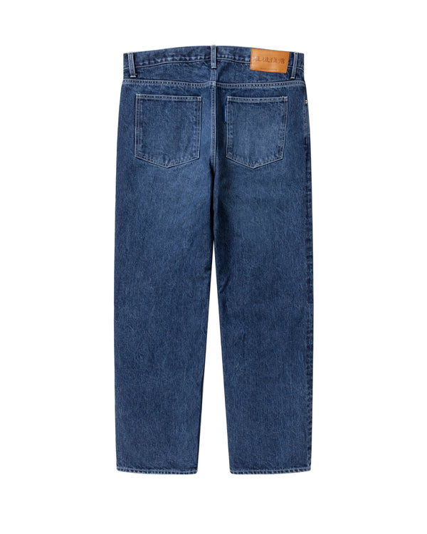 B EMBLEM EMBROIDERED DENIM PANTS