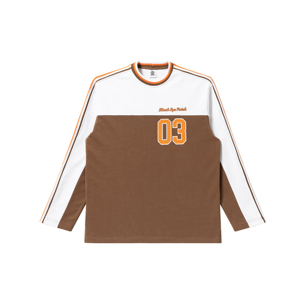 PLAYER RIBBED SWEATSHIRT WHITE/BROWN