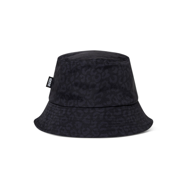 OG LABEL LEOPARD PATTERNED BUCKET HAT BLACK