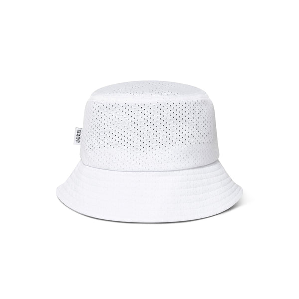 SMALL OG LABEL MESH BUCKET HAT WHITE