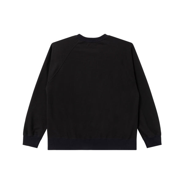 OE LOGO RAGLAN CREW SWEAT BLACK