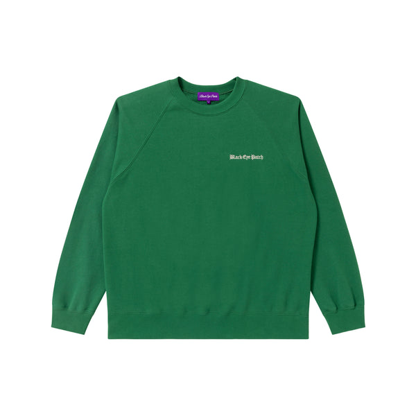 OE LOGO RAGLAN CREW SWEAT GREEN