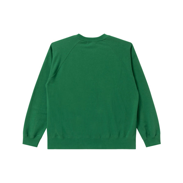 OE LOGO RAGLAN CREW SWEAT GREEN