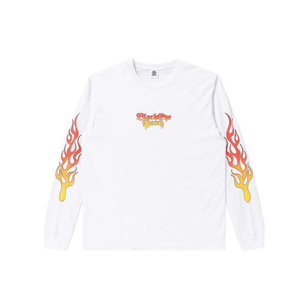 WESTSIDE FLAMES LOGO L/S TEE WHITE