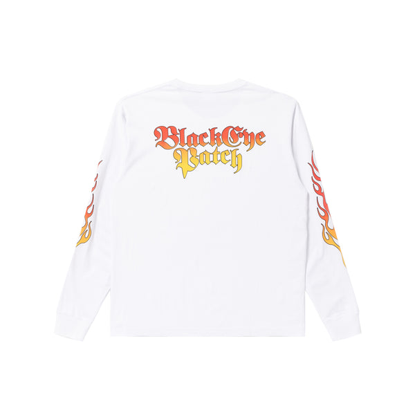 WESTSIDE FLAMES LOGO L/S TEE WHITE