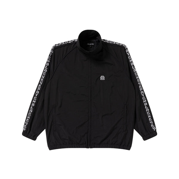 KANJI TAPED NYLON TRACK JACKET BLACK