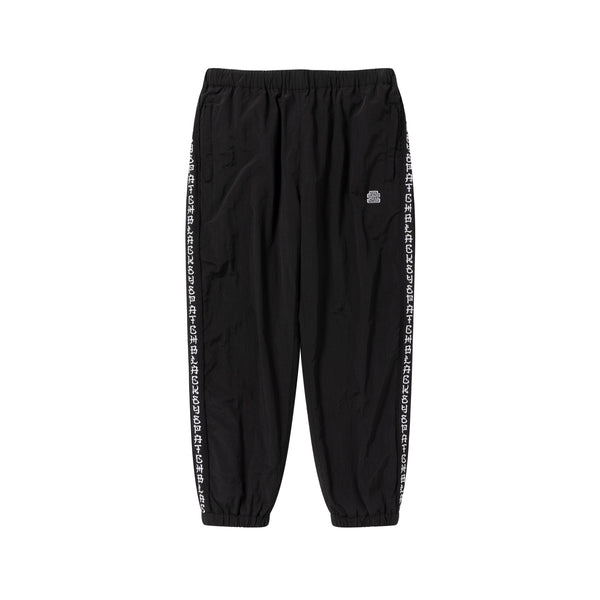 KANJI TAPED NYLON TRACK PANTS BLACK