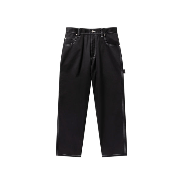 CROWN LOGO PAINTER PANTS BLACK