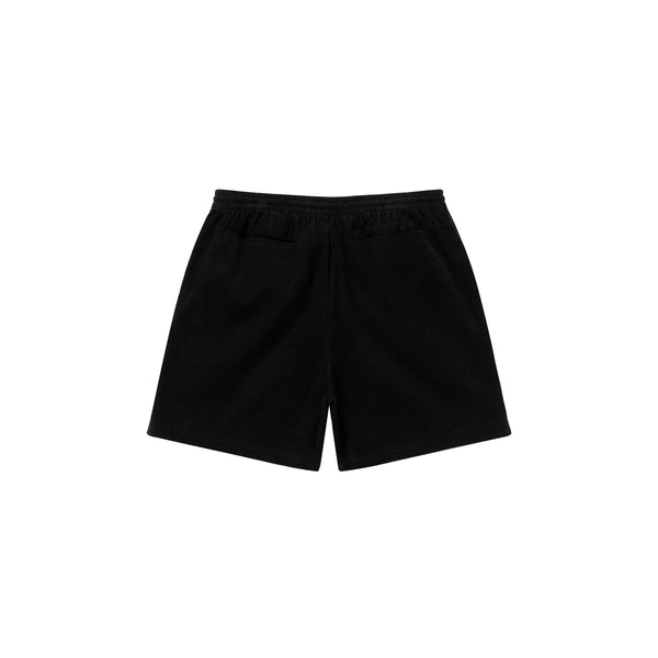 OE LOGO EMBROIDERED CORDUROY SHORTS BLACK