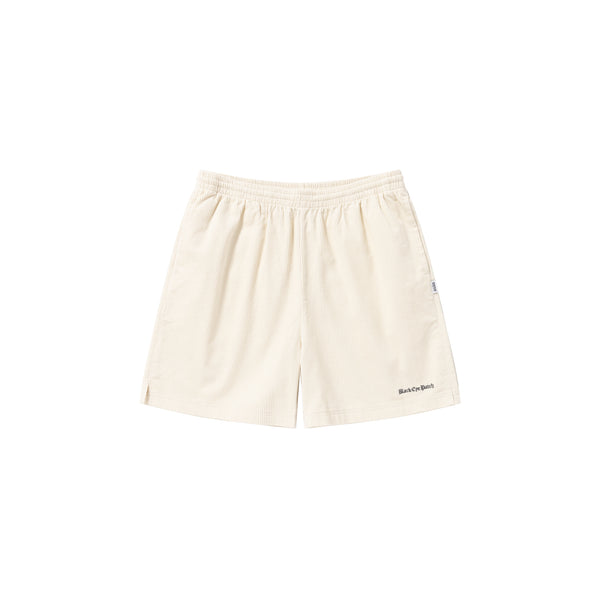 OE LOGO EMBROIDERED CORDUROY SHORTS OFF WHITE