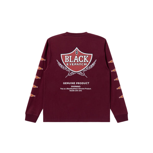 SWEET CIGAR LABEL L/S TEE BURGUNDY