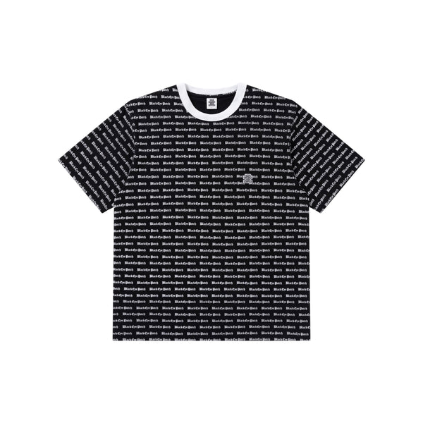 OE LOGO PATTERNED TEE BLACK