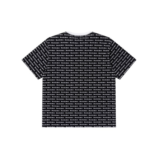 OE LOGO PATTERNED TEE BLACK