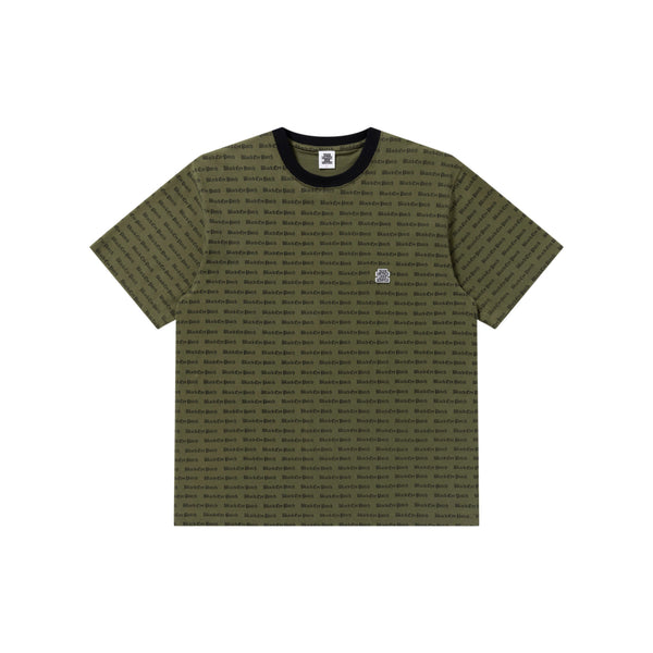 OE LOGO PATTERNED TEE OLIVE