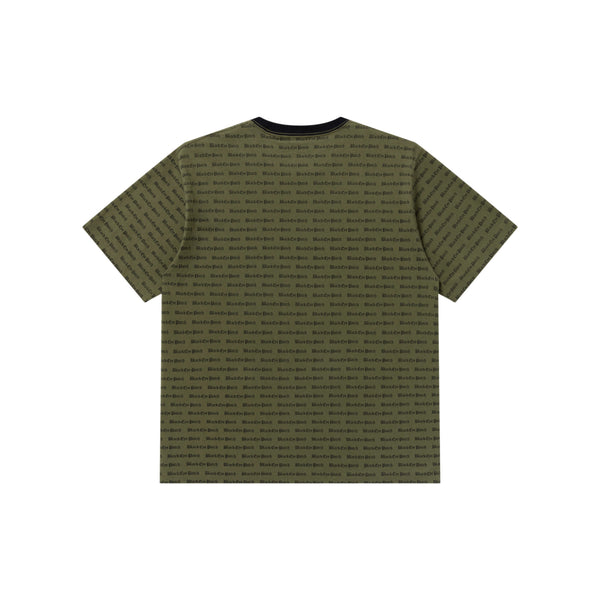 OE LOGO PATTERNED TEE OLIVE