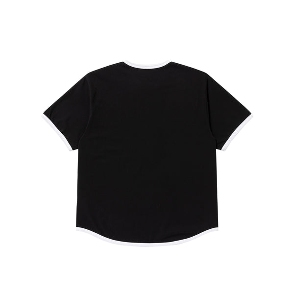 CROWN LOGO RIBBED TEE BLACK