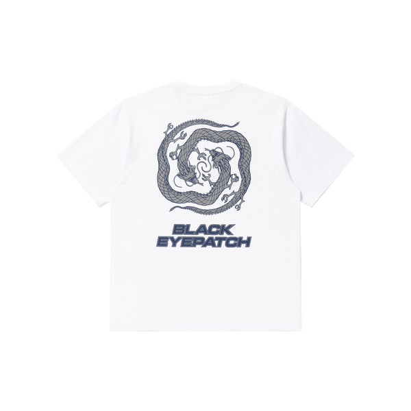 REFLECTIVE DRAGON SWIRL LOGO TEE WHITE