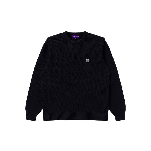 SMALL OG LABEL WAFFLE KNIT SWEATER BLACK