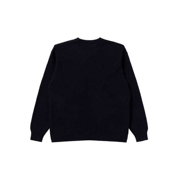 SMALL OG LABEL WAFFLE KNIT SWEATER BLACK