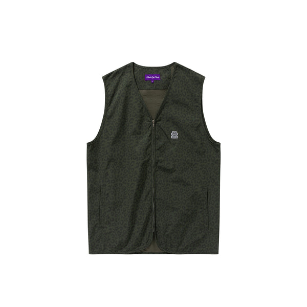 OG LABEL LEOPARD PATTERNED VEST OLIVE