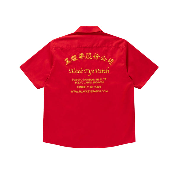 CHINATOWN STORE S/S WORK SHIRT RED