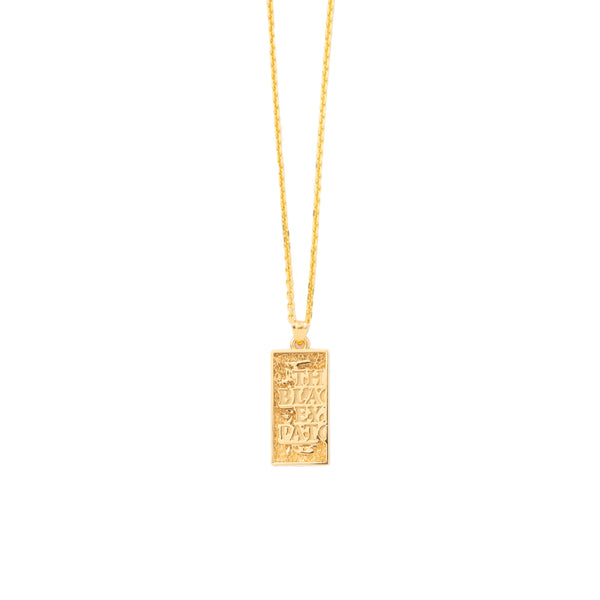 HWC LABEL PENDANT NECKLACE GOLD