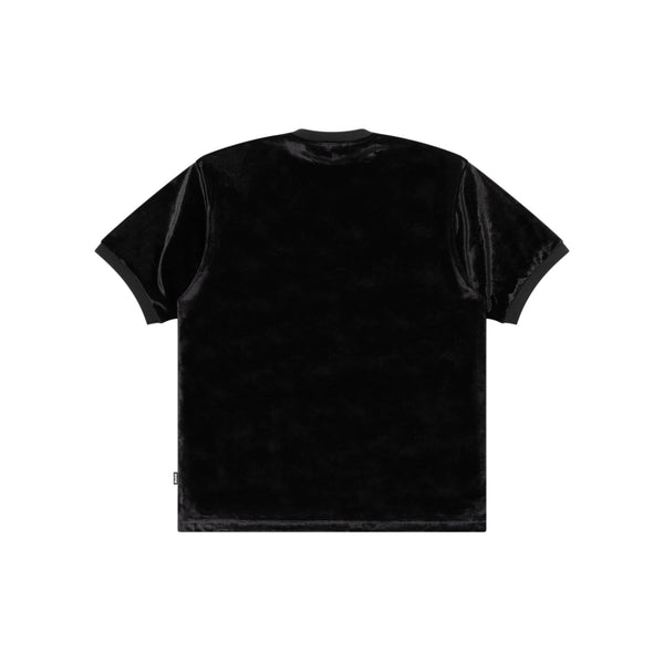 Kanji Logo V-Neck Velour Pullover Tee (Black)