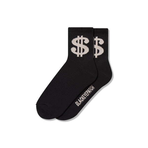 DOLLAR SIGN SOCKS BLACK/GRAY