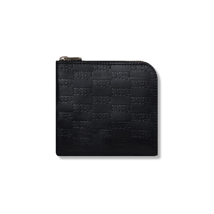 3 LETTER OE EMBOSSED LEATHER WALLET BLACK