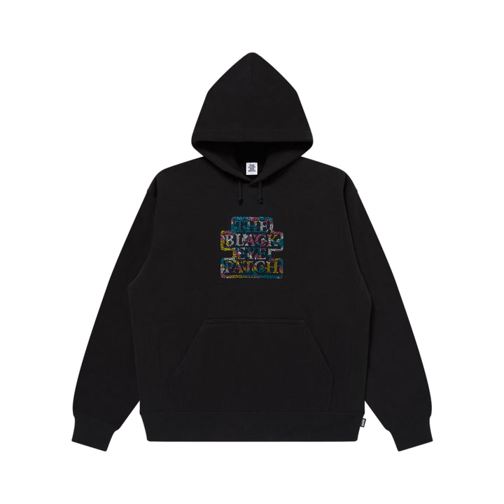 CAMOUFLAGED RHINESTONED OG LABEL HOODIE BLACK