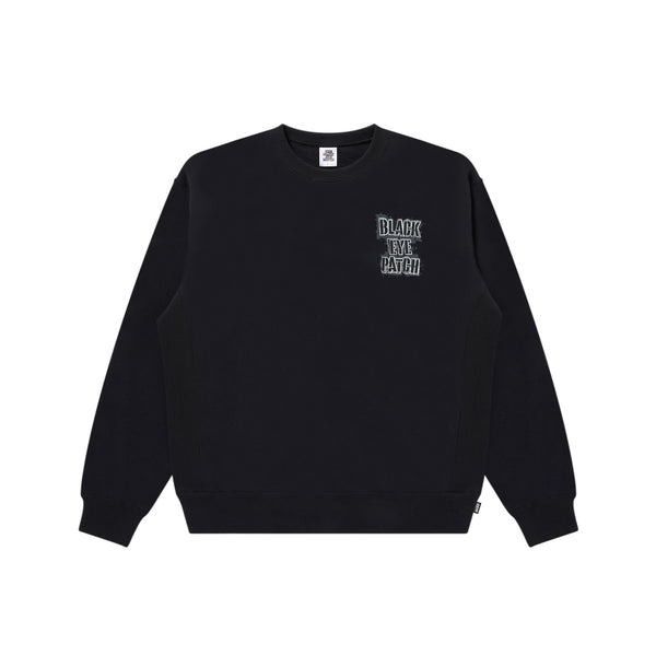 GRUNGY STENCIL LOGO CREW SWEAT BLACK