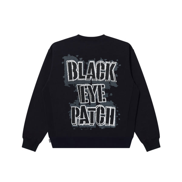 GRUNGY STENCIL LOGO CREW SWEAT BLACK