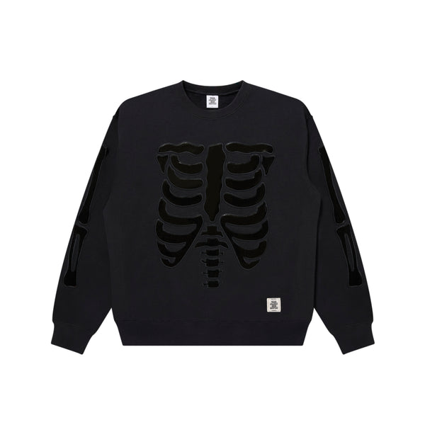 SKELETON PATCHED CREW SWEAT BLACK