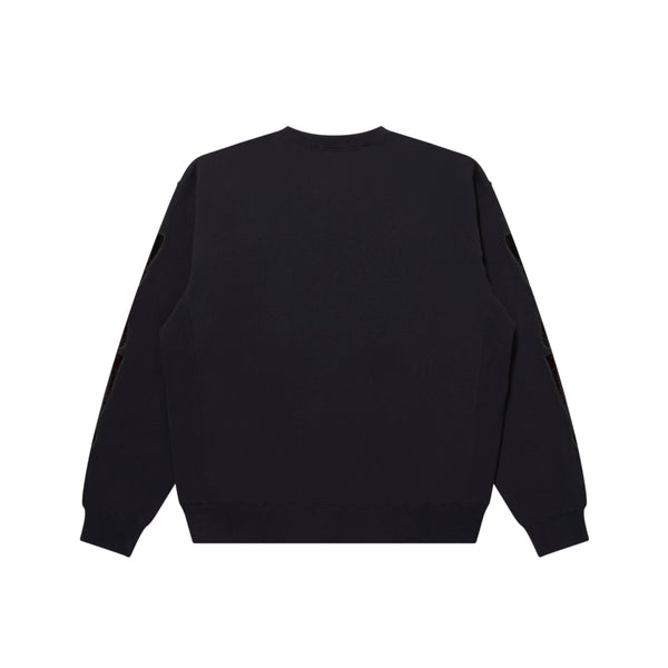 SKELETON PATCHED CREW SWEAT BLACK