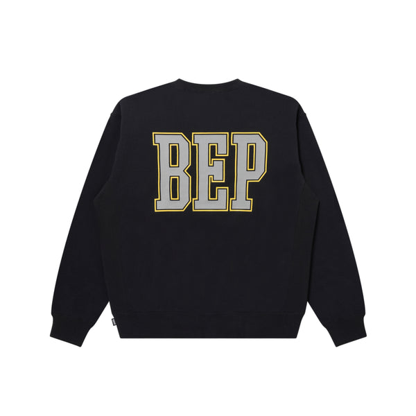 REFLECTIVE VINTAGE B EMBLEM CREW SWEAT BLACK