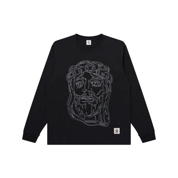 JESUS STITCHED L/S TEE BLACK