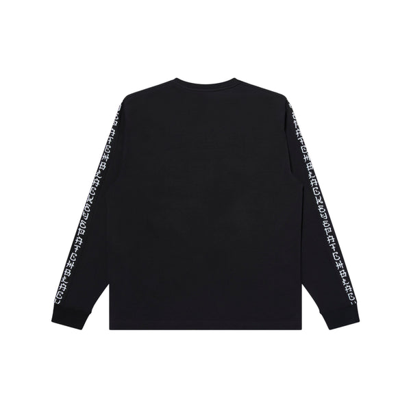 KANJI SLEEVES EMBROIDERED L/S TEE BLACK/WHITE