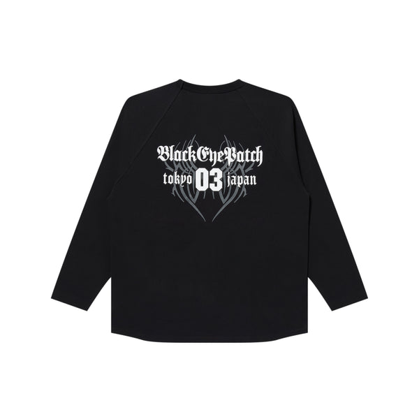 TRIBAL 03 RAGLAN L/S TEE BLACK